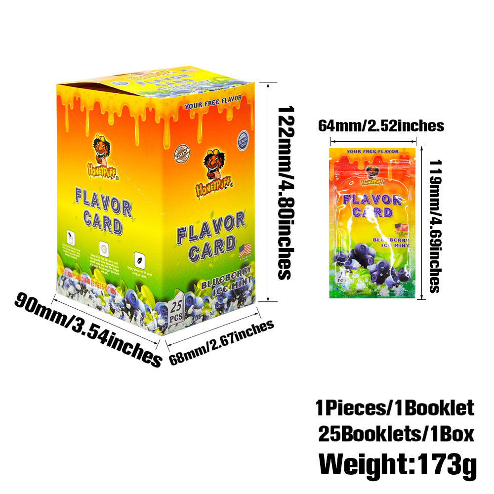 HONEYPUFF Blueberry Ice Mint Flavour Cards, King Size Cigarette Insert Infusion, Natural Flavour Card