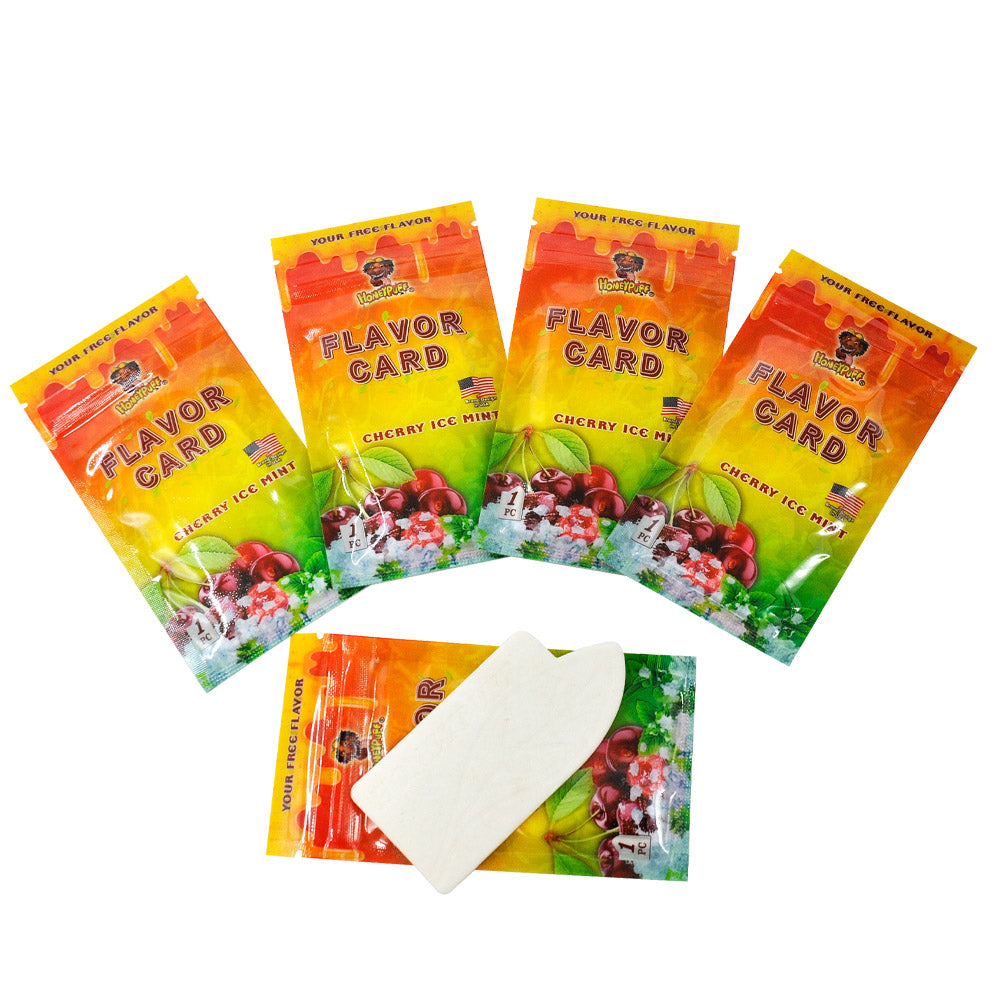HONEYPUFF Cherry Ice Mint Flavour Cards, King Size Cigarette Insert Infusion, Natural Flavour Card