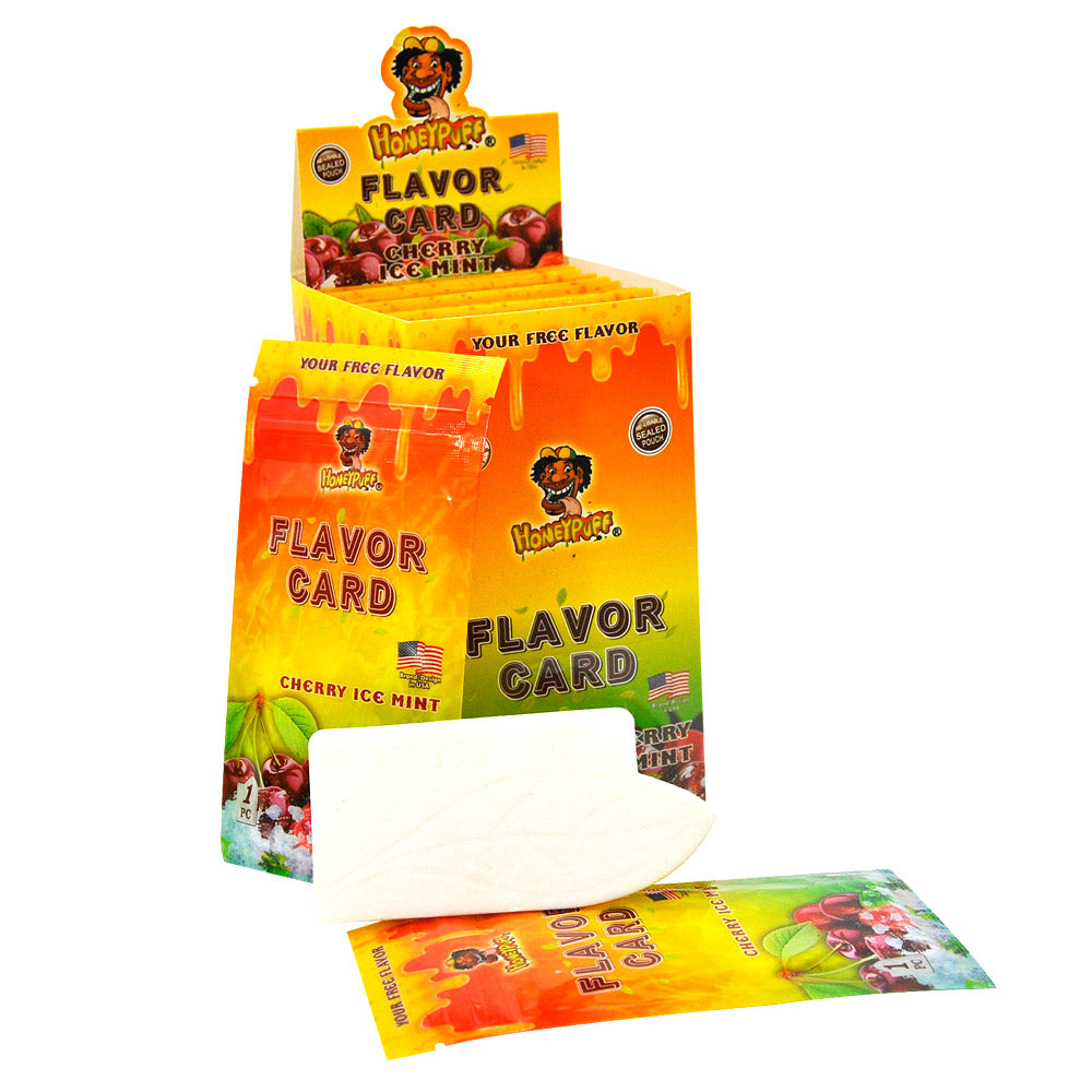 HONEYPUFF Cherry Ice Mint Flavour Cards, King Size Cigarette Insert Infusion, Natural Flavour Card