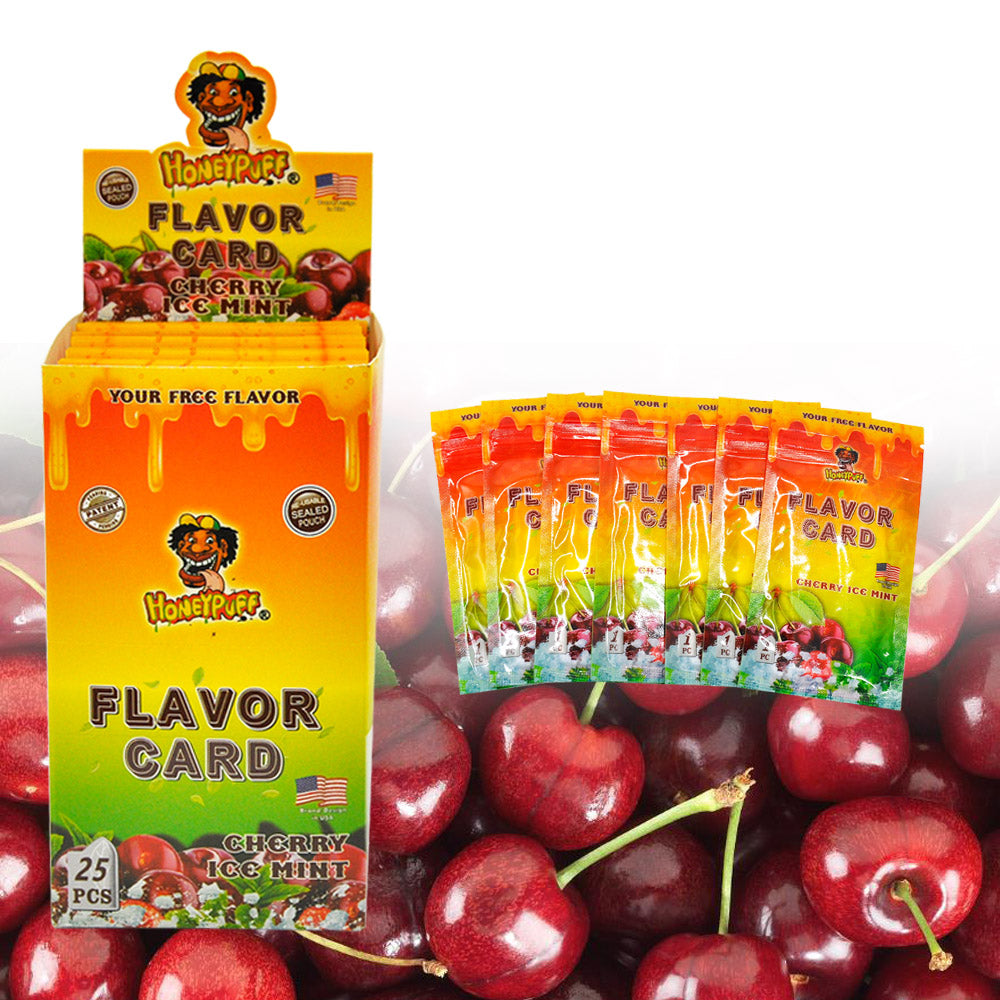 HONEYPUFF Cherry Ice Mint Flavour Cards, King Size Cigarette Insert Infusion, Natural Flavour Card