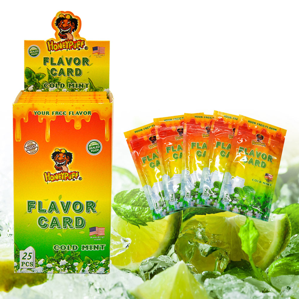 HONEYPUFF Cold Mint Flavour Cards, King Size Cigarette Insert Infusion, Natural Flavour Card