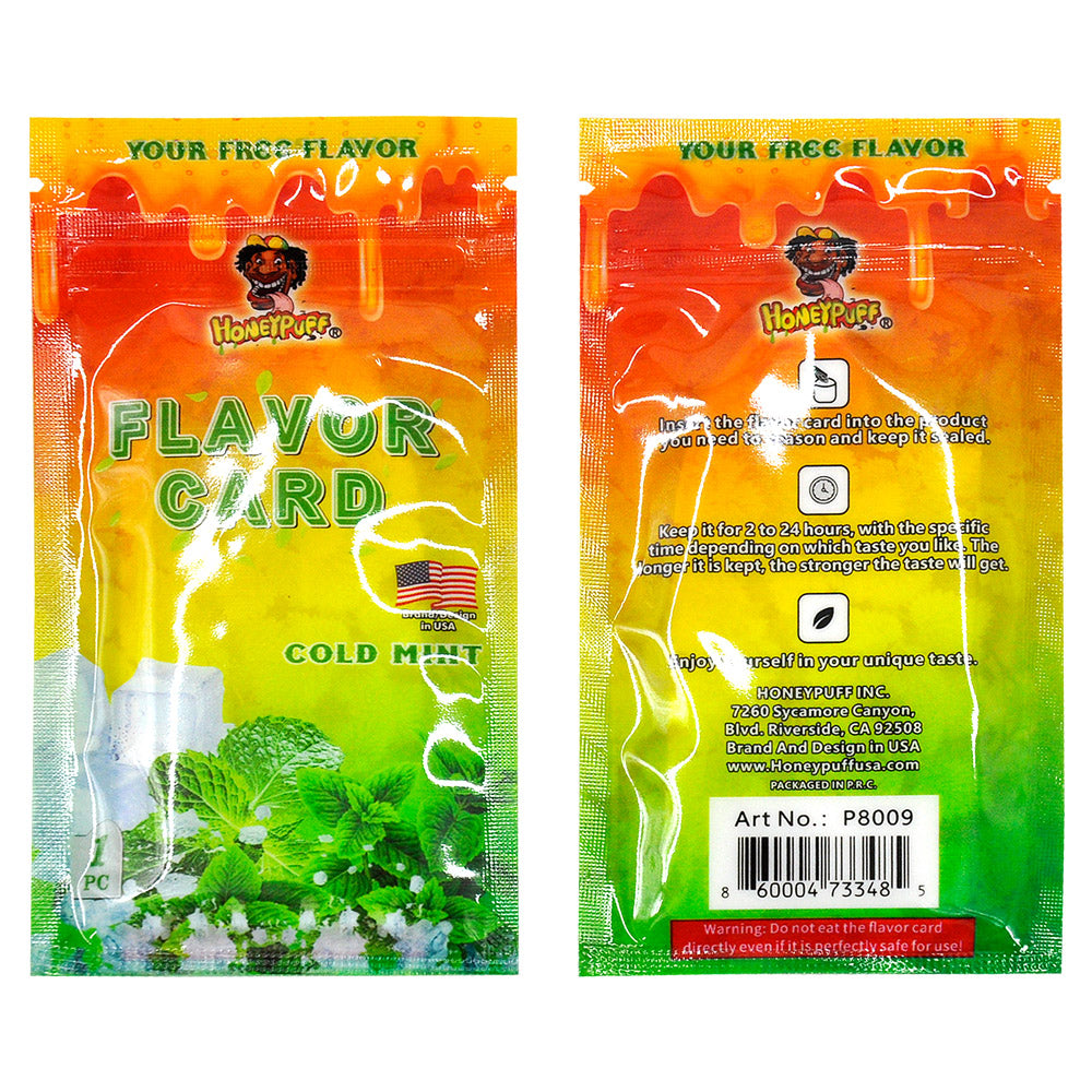 HONEYPUFF Cold Mint Flavour Cards, King Size Cigarette Insert Infusion, Natural Flavour Card