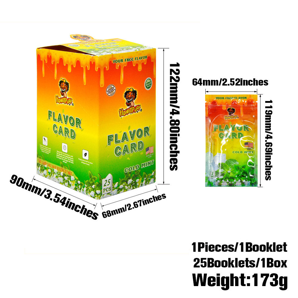 HONEYPUFF Cold Mint Flavour Cards, King Size Cigarette Insert Infusion, Natural Flavour Card