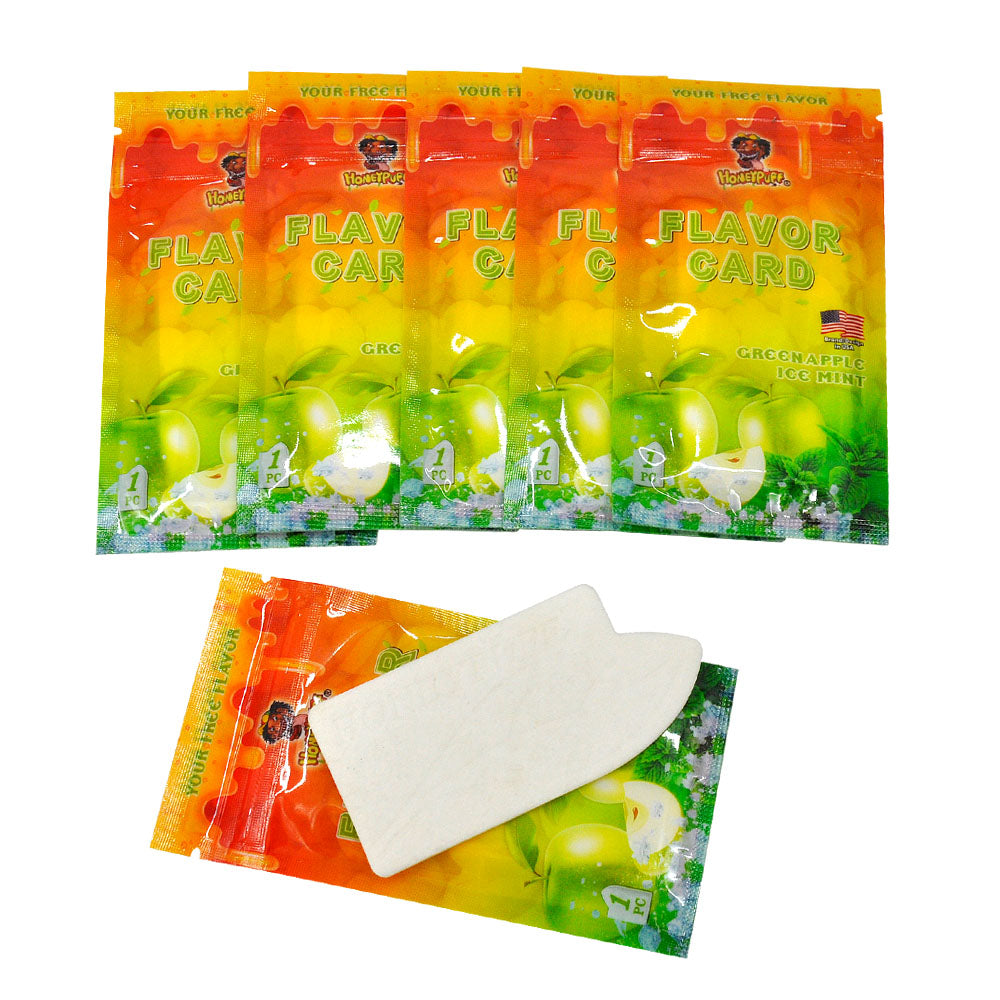 HONEYPUFF Green Apple Ice Mint Flavour Cards, King Size Cigarette Insert Infusion, Natural Flavour Card