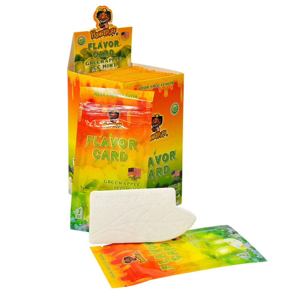 HONEYPUFF Green Apple Ice Mint Flavour Cards, King Size Cigarette Insert Infusion, Natural Flavour Card