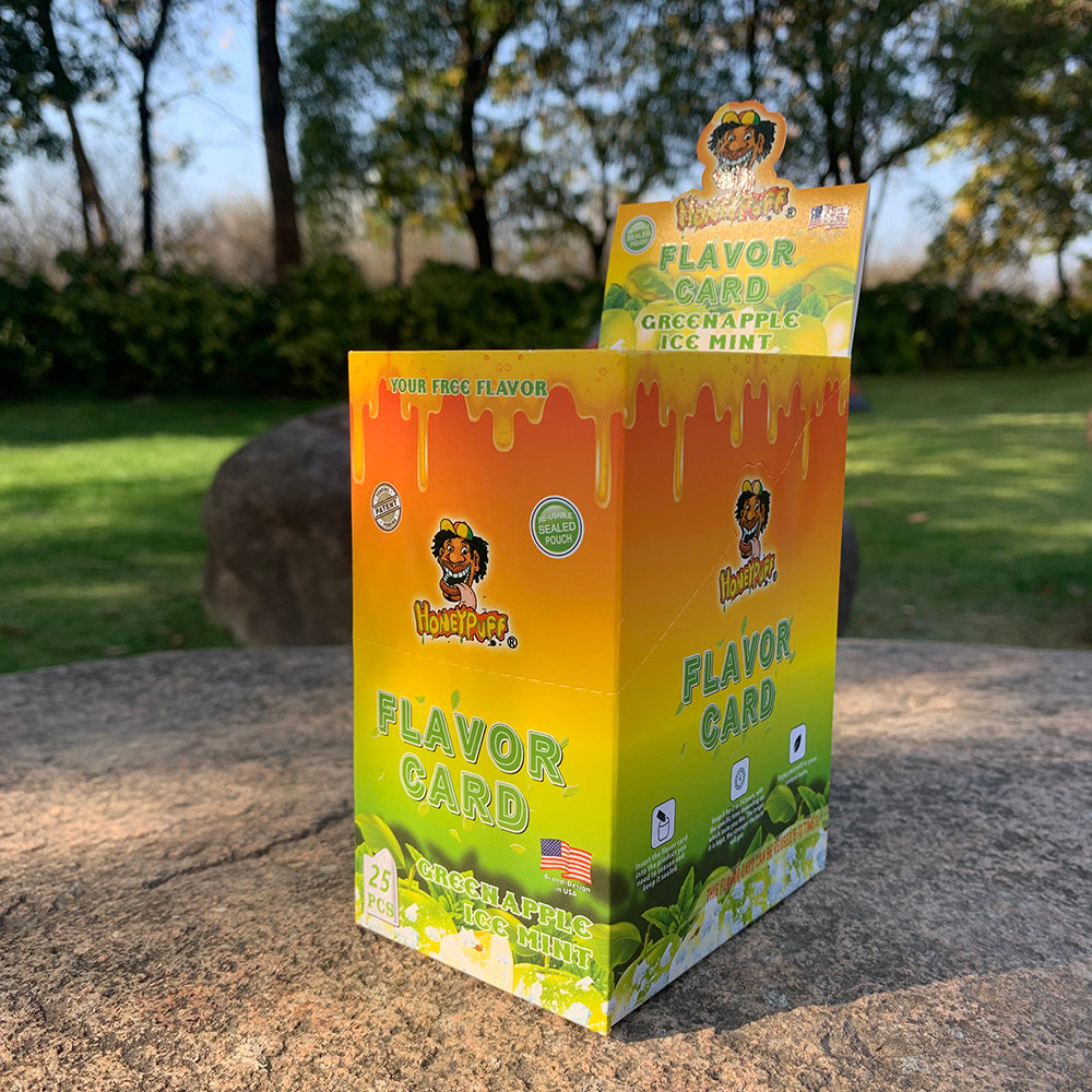 HONEYPUFF Green Apple Ice Mint Flavour Cards, King Size Cigarette Insert Infusion, Natural Flavour Card
