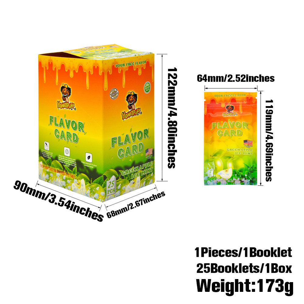 HONEYPUFF Green Apple Ice Mint Flavour Cards, King Size Cigarette Insert Infusion, Natural Flavour Card