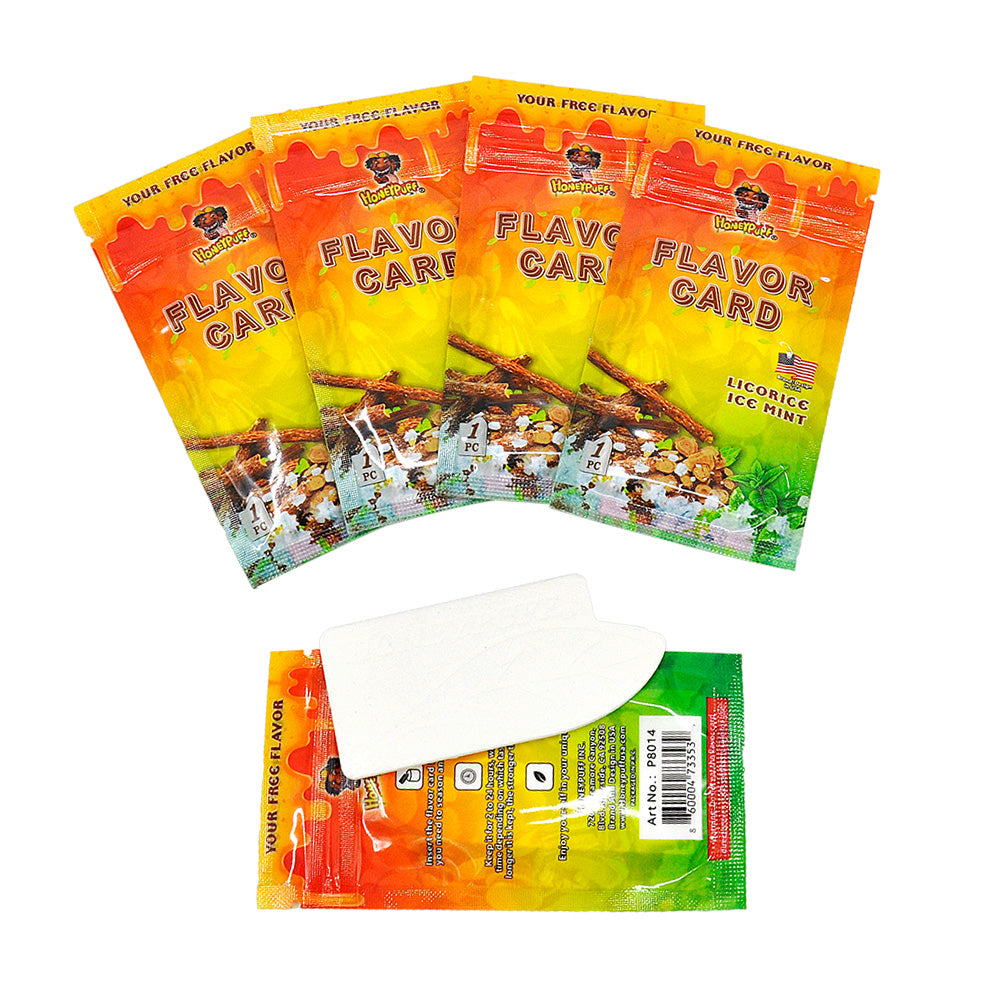 HONEYPUFF Licorice Ice Mint Flavour Cards, King Size Cigarette Insert Infusion, Natural Flavour Card