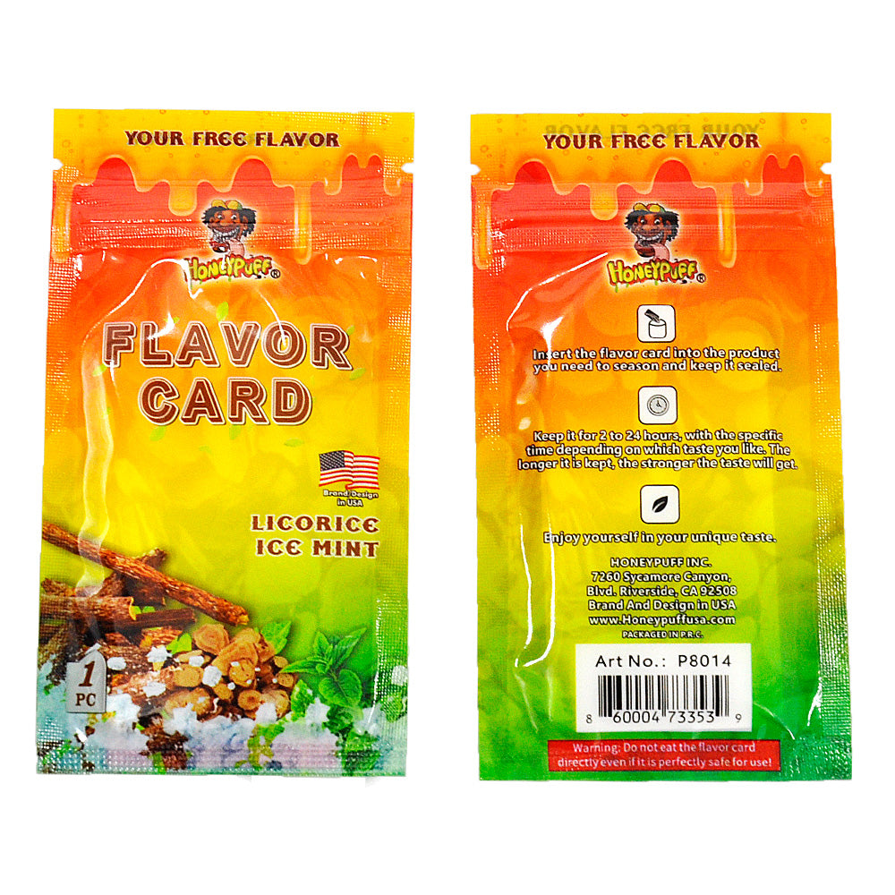 HONEYPUFF Licorice Ice Mint Flavour Cards, King Size Cigarette Insert Infusion, Natural Flavour Card