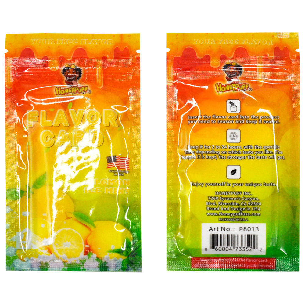 HONEYPUFF Lemon Ice Mint Flavour Cards, King Size Cigarette Insert Infusion, Natural Flavour Card