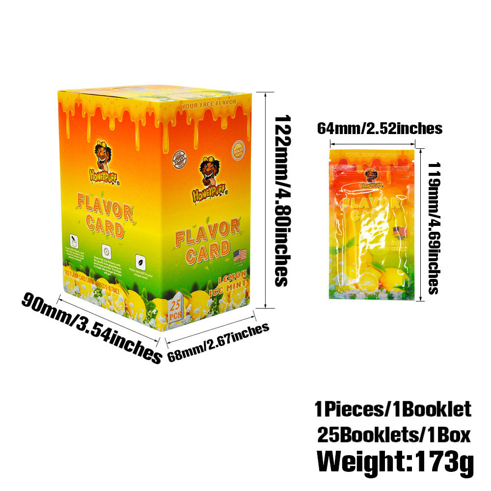 HONEYPUFF Lemon Ice Mint Flavour Cards, King Size Cigarette Insert Infusion, Natural Flavour Card
