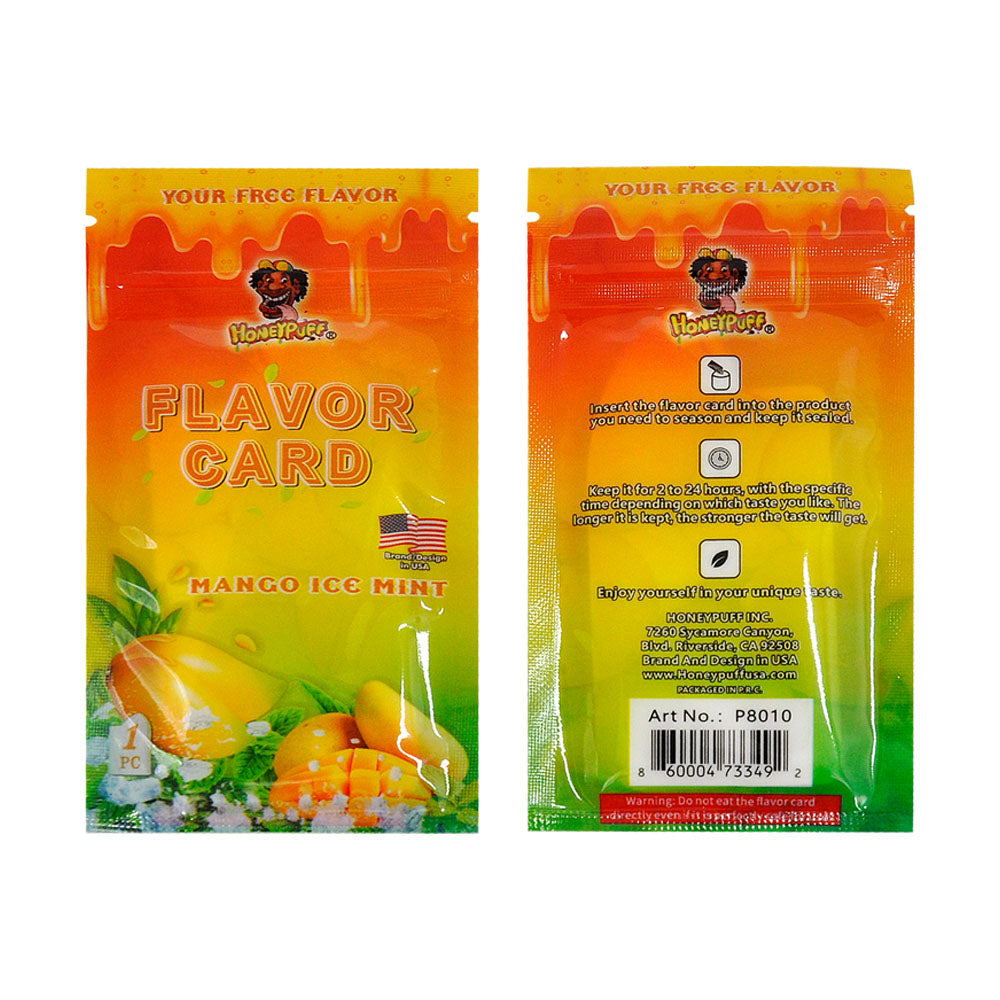 HONEYPUFF Mango Ice Mint Flavour Cards, King Size Cigarette Insert Infusion, Natural Flavour Card