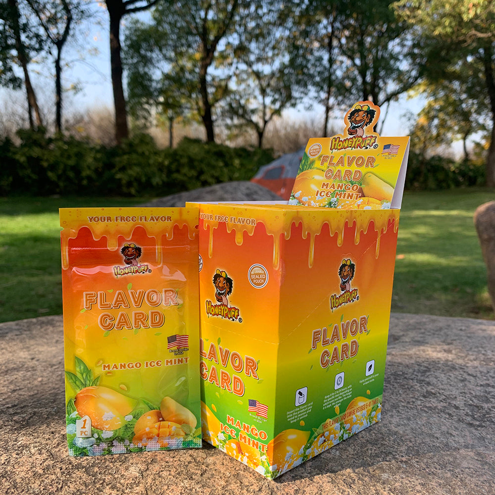 HONEYPUFF Mango Ice Mint Flavour Cards, King Size Cigarette Insert Infusion, Natural Flavour Card