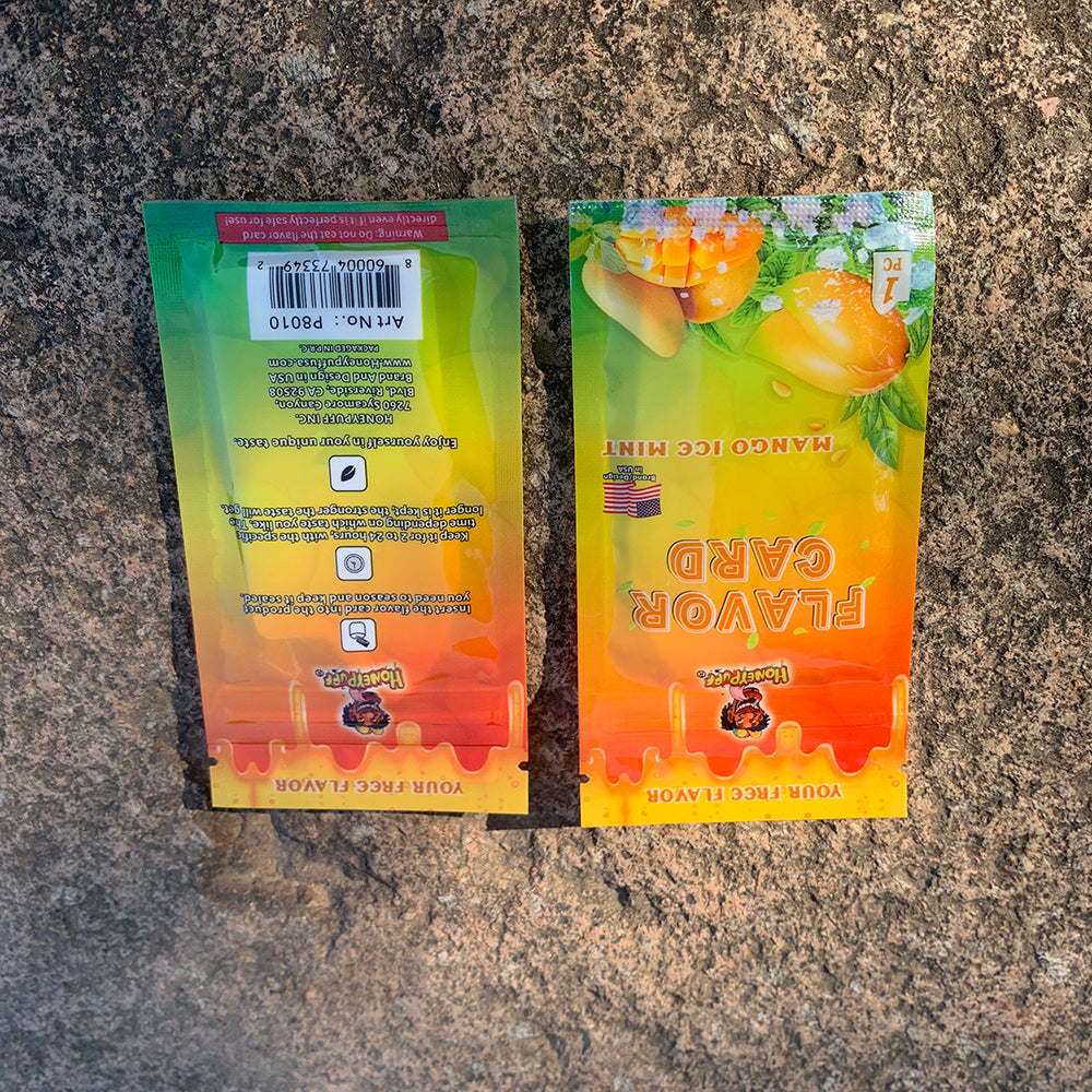 HONEYPUFF Mango Ice Mint Flavour Cards, King Size Cigarette Insert Infusion, Natural Flavour Card