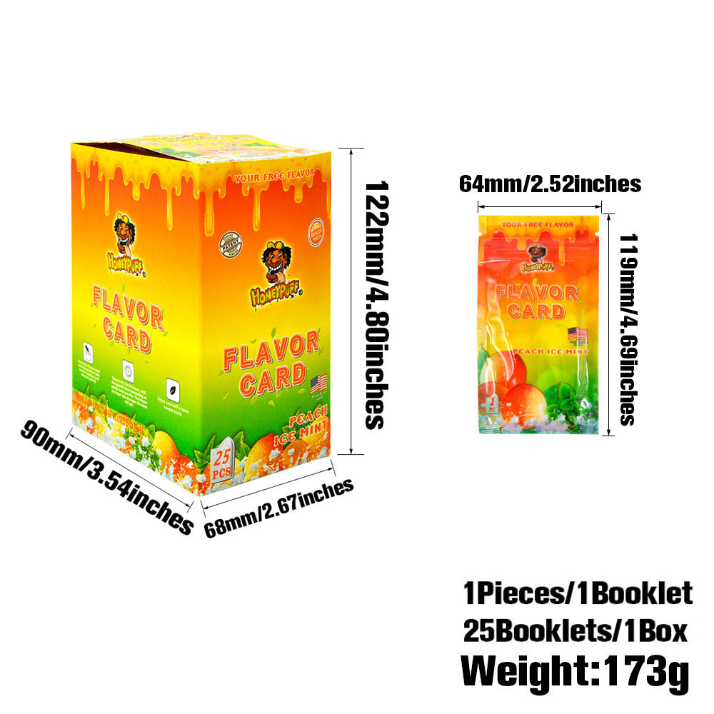HONEYPUFF Peach Ice Mint Flavour Cards, King Size Cigarette Insert Infusion, Natural Smell Flavour Card