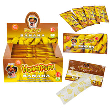 Load image into Gallery viewer, HONEYPUFF 1 1/4 Size Banana Flavored Rolling Papers, Slow Burning Cigarette Rolling Papers (50 PCS)