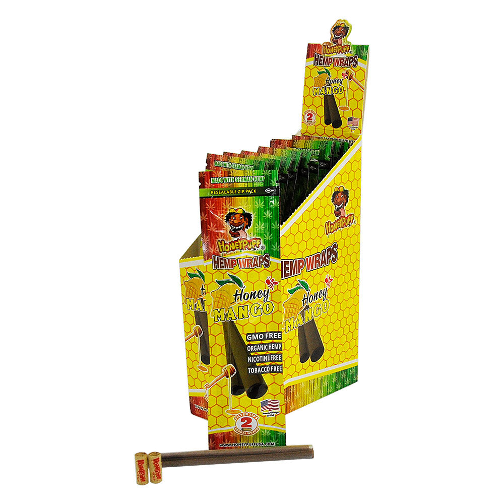 HONEYPUFF Mango Flavored Pre Rolled Cones, King Size Pre Rolled Rolling Paper with Tips, Slow Burning Rolling Cones, 2 PCS / Pack 12 Packs / Box