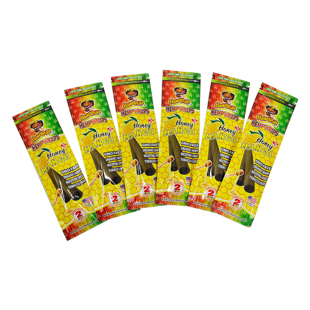 HONEYPUFF Mango Flavored Pre Rolled Cones, King Size Pre Rolled Rolling Paper with Tips, Slow Burning Rolling Cones, 2 PCS / Pack 12 Packs / Box