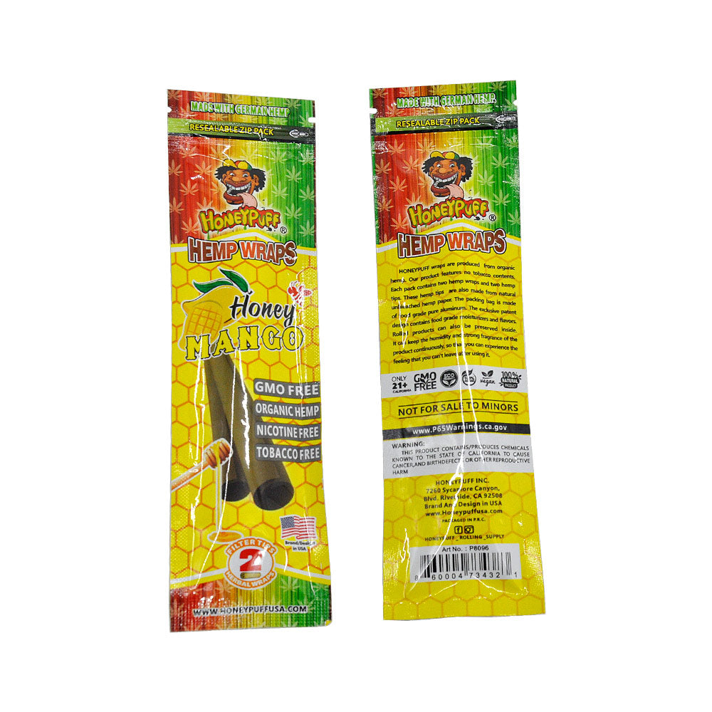 HONEYPUFF Mango Flavored Pre Rolled Cones, King Size Pre Rolled Rolling Paper with Tips, Slow Burning Rolling Cones, 2 PCS / Pack 12 Packs / Box
