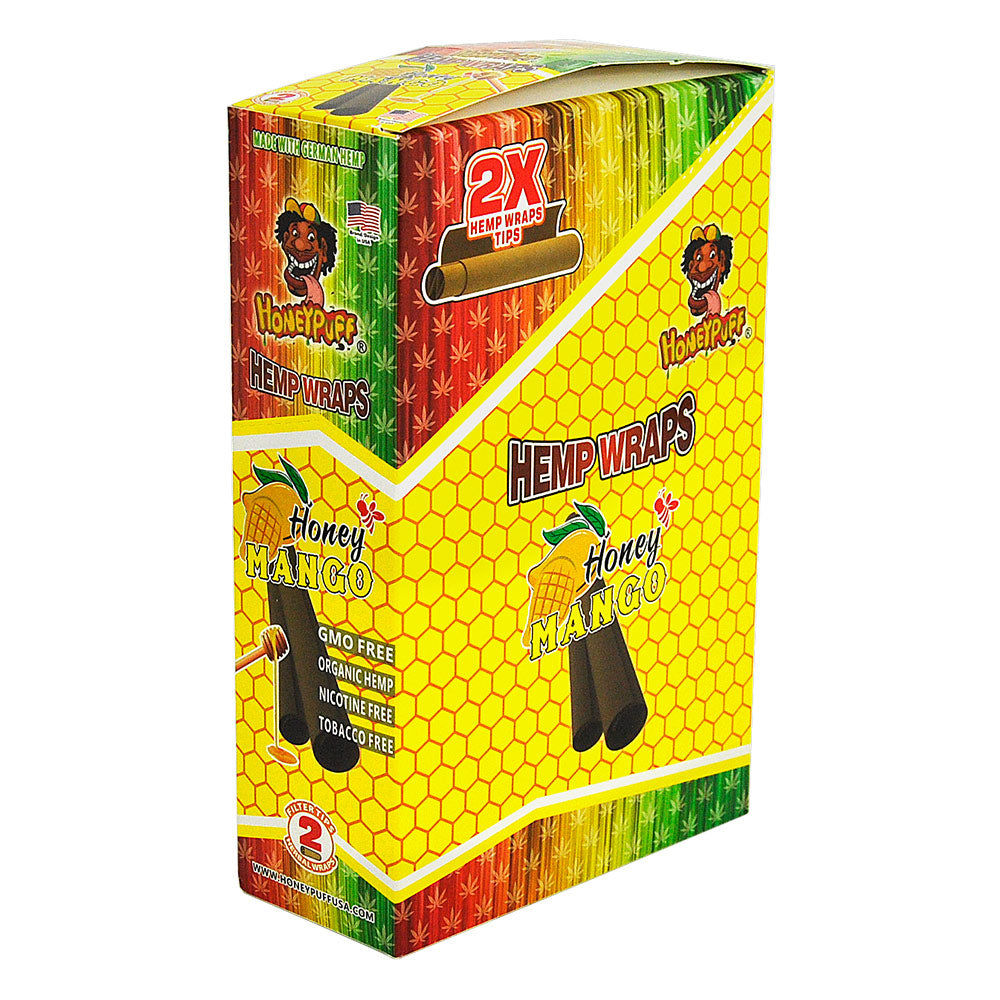 HONEYPUFF Mango Flavored Pre Rolled Cones, King Size Pre Rolled Rolling Paper with Tips, Slow Burning Rolling Cones, 2 PCS / Pack 12 Packs / Box
