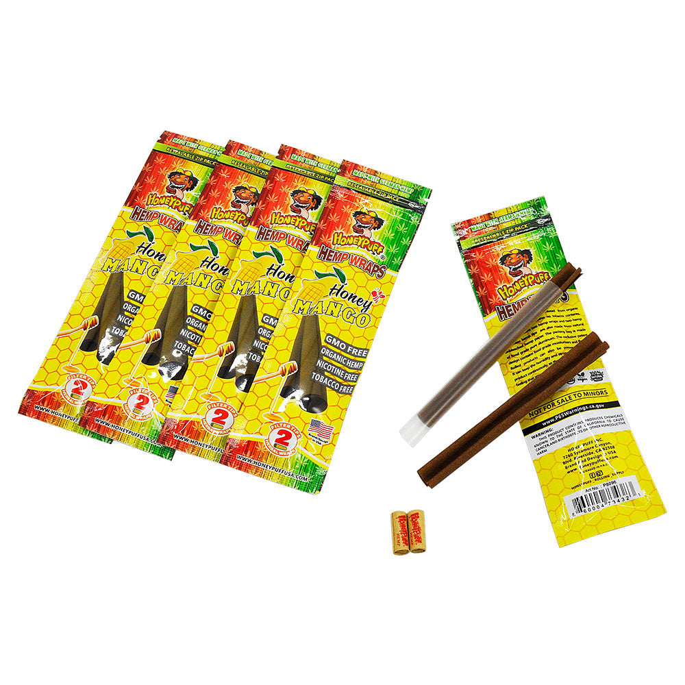 HONEYPUFF Mango Flavored Pre Rolled Cones, King Size Pre Rolled Rolling Paper with Tips, Slow Burning Rolling Cones, 2 PCS / Pack 12 Packs / Box