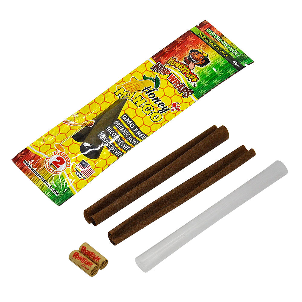 HONEYPUFF Mango Flavored Pre Rolled Cones, King Size Pre Rolled Rolling Paper with Tips, Slow Burning Rolling Cones, 2 PCS / Pack 12 Packs / Box