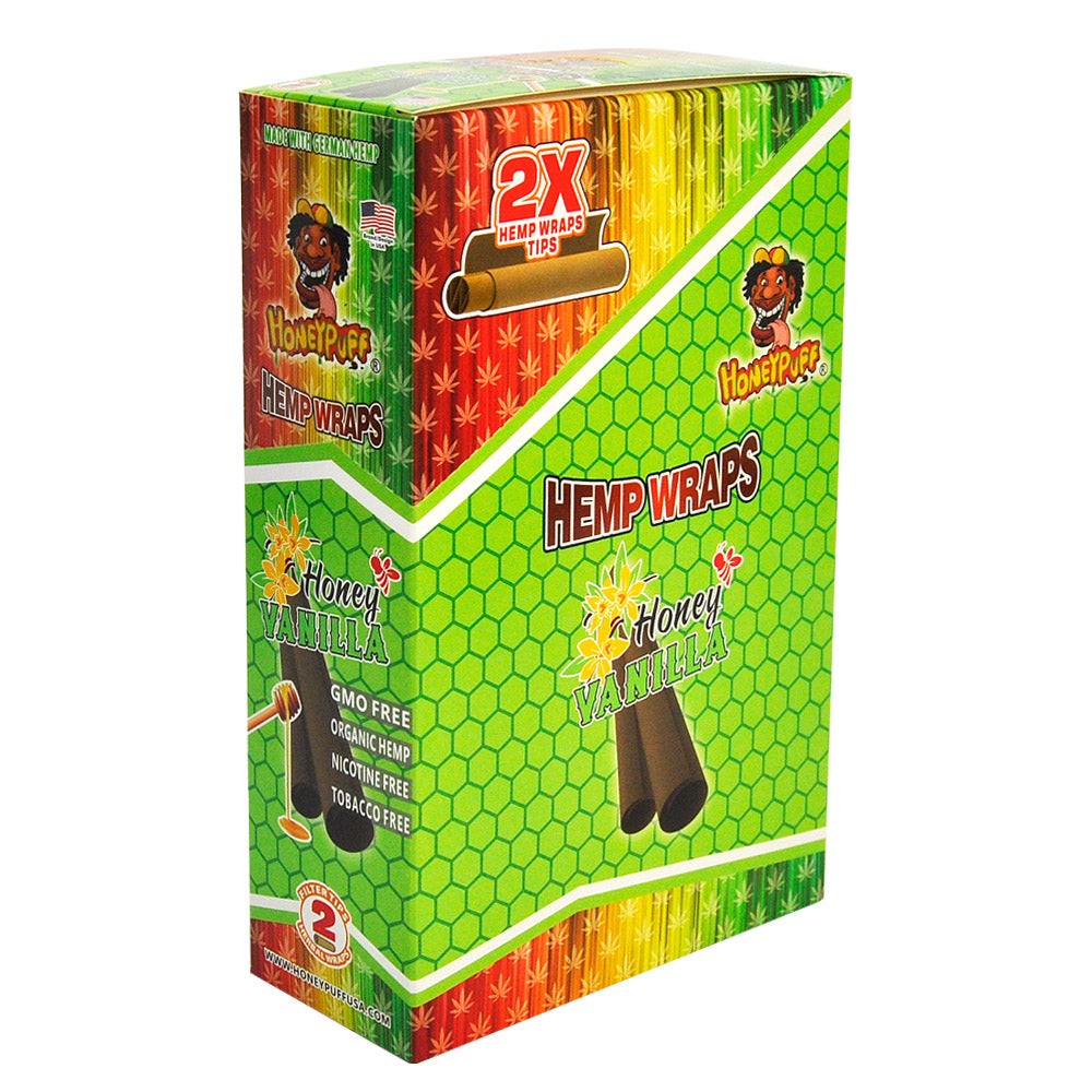 HONEYPUFF Vanilla Flavored Pre Rolled Cones, King Size Pre Rolled Rolling Paper with Tips, Slow Burning Rolling Cones, 2 PCS / Pack 12 Packs / Box