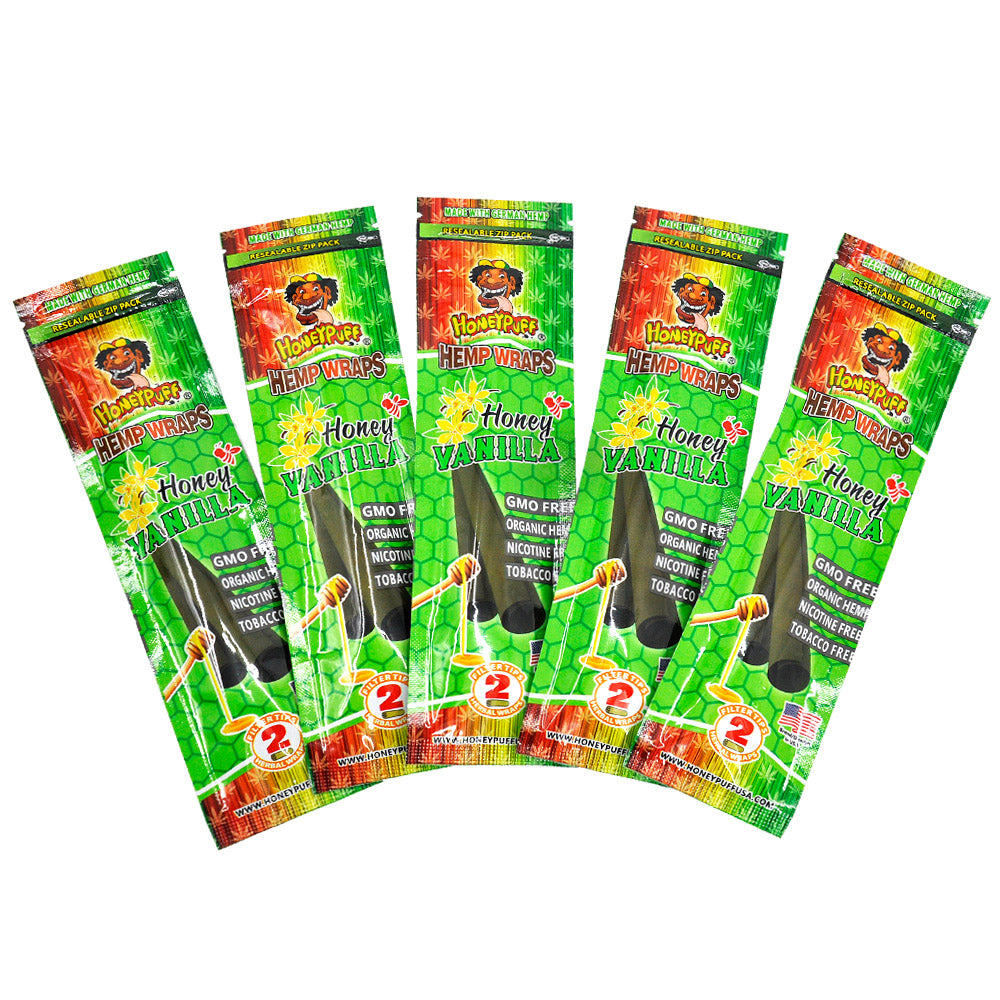 HONEYPUFF Vanilla Flavored Pre Rolled Cones, King Size Pre Rolled Rolling Paper with Tips, Slow Burning Rolling Cones, 2 PCS / Pack 12 Packs / Box