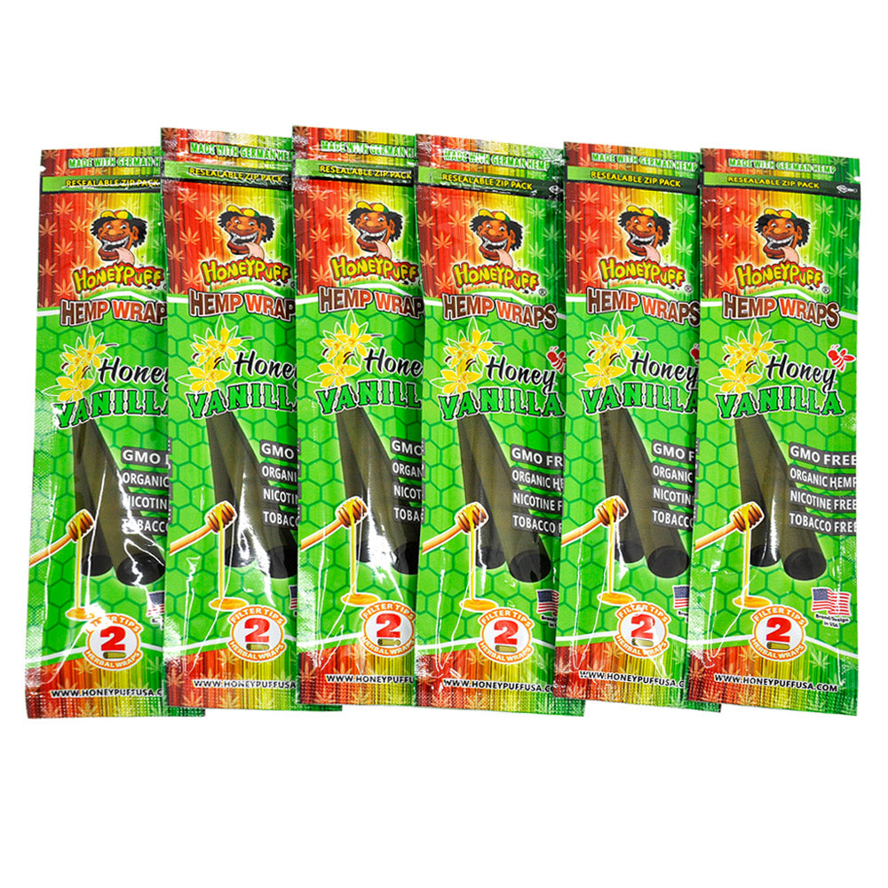 HONEYPUFF Vanilla Flavored Pre Rolled Cones, King Size Pre Rolled Rolling Paper with Tips, Slow Burning Rolling Cones, 2 PCS / Pack 12 Packs / Box