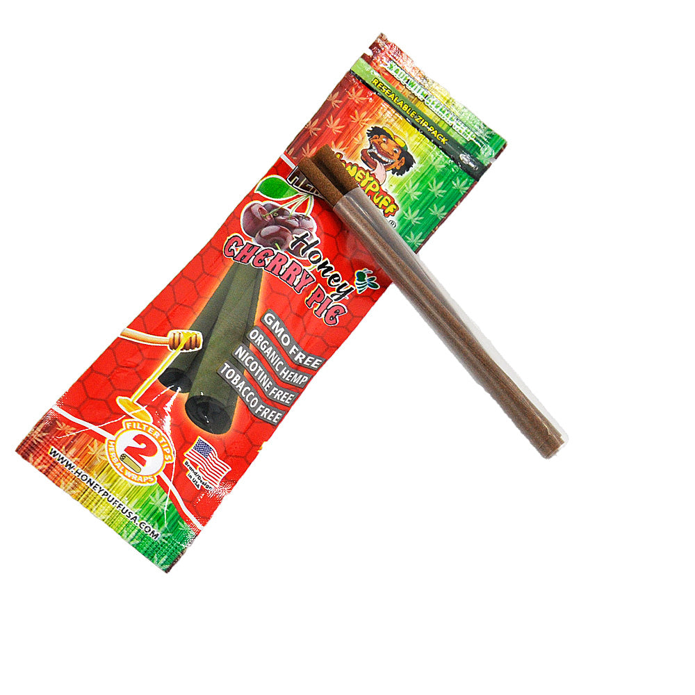 HONEYPUFF Cherry Flavored Pre Rolled Cones, King Size Pre Rolled Rolling Paper with Tips, Slow Burning Rolling Cones, 2 PCS / Pack 12 Packs / Box