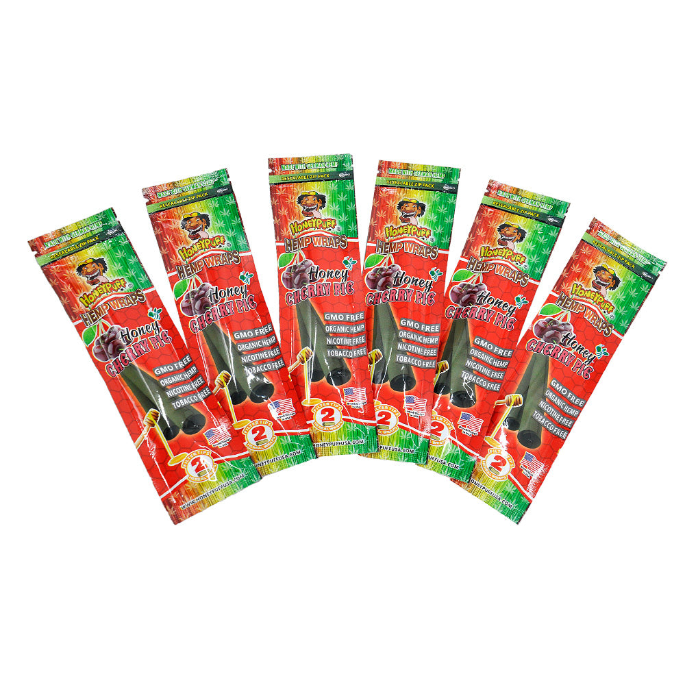 HONEYPUFF Cherry Flavored Pre Rolled Cones, King Size Pre Rolled Rolling Paper with Tips, Slow Burning Rolling Cones, 2 PCS / Pack 12 Packs / Box