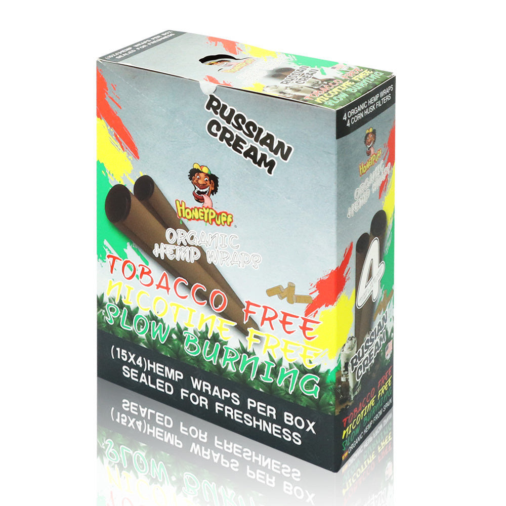 HONEYPUFF Russian Cream Flavors Rolling Papers, King Size Cigarette Rolling Paper with Tips, Slow Burning Rolling Paper & Biodegradable, 4 Pieces / Pack 15 Pack / Box