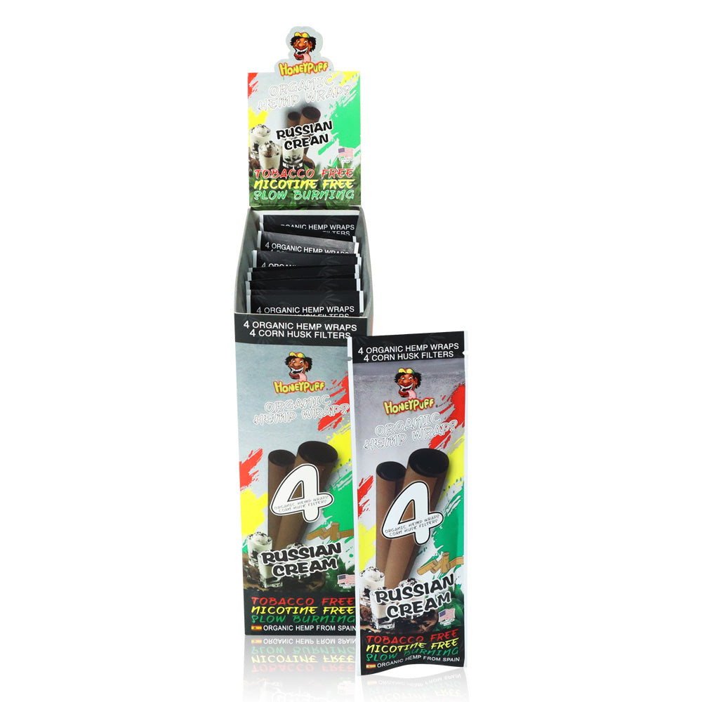 HONEYPUFF Russian Cream Flavors Rolling Papers, King Size Cigarette Rolling Paper with Tips, Slow Burning Rolling Paper & Biodegradable, 4 Pieces / Pack 15 Pack / Box