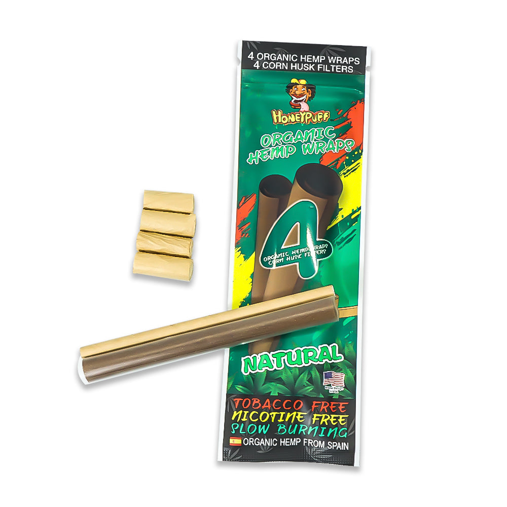 HONEYPUFF Organic Flavors Rolling Papers, King Size Cigarette Rolling Paper with Tips, Slow Burning Rolling Paper & Biodegradable, 4 Pieces / Pack 15 Pack / Box