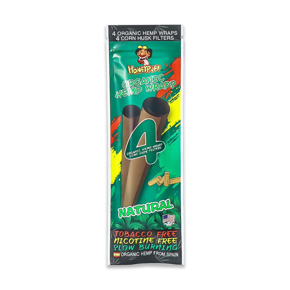 HONEYPUFF Organic Flavors Rolling Papers, King Size Cigarette Rolling Paper with Tips, Slow Burning Rolling Paper & Biodegradable, 4 Pieces / Pack 15 Pack / Box