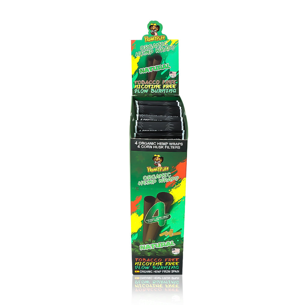 HONEYPUFF Organic Flavors Rolling Papers, King Size Cigarette Rolling Paper with Tips, Slow Burning Rolling Paper & Biodegradable, 4 Pieces / Pack 15 Pack / Box