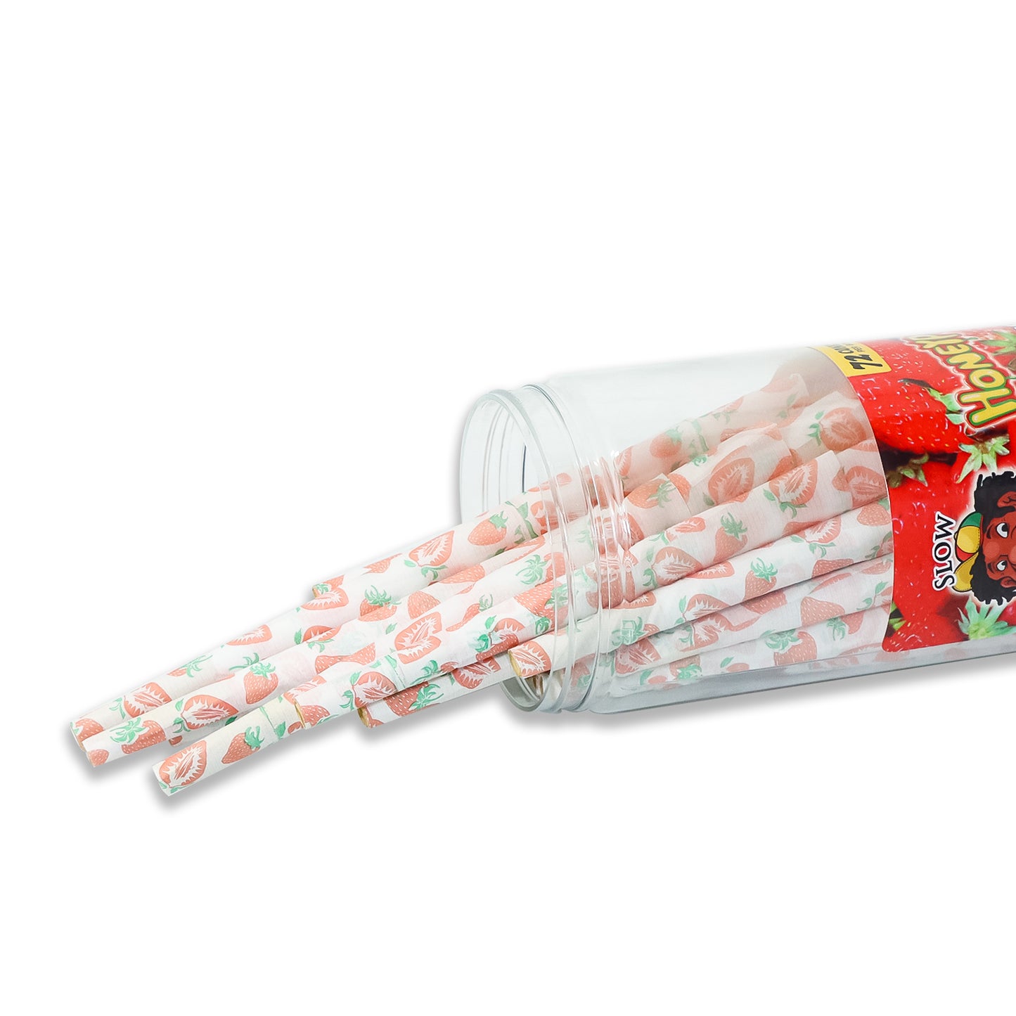 HONEYPUFF Strawberry Flavor Pre Rolled Cones, King Size Pre Rolled Rolling Paper with Tips, Slow Burning Papers (72 PCS)