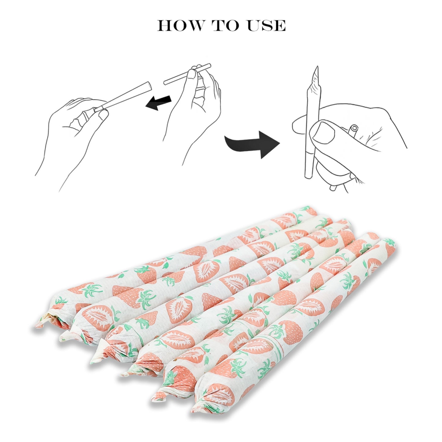 HONEYPUFF Strawberry Flavor Pre Rolled Cones, King Size Pre Rolled Rolling Paper with Tips, Slow Burning Papers (72 PCS)