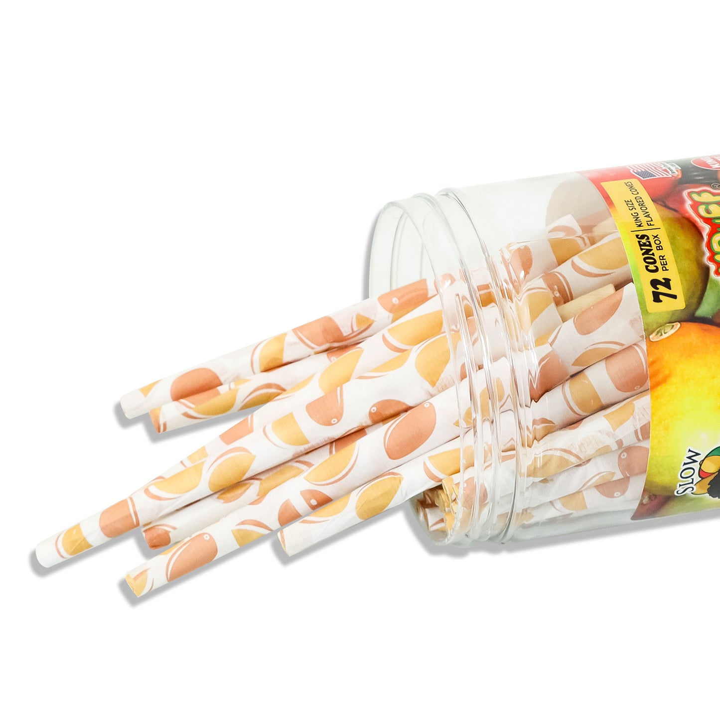 HONEYPUFF Mango Flavor Pre Rolled Cones, King Size Pre Rolled Rolling Paper with Tips, Slow Burning Papers (72 PCS)