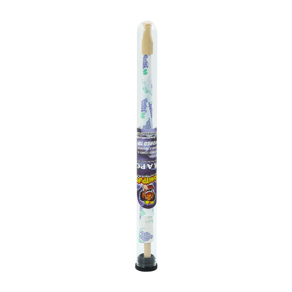 HONEYPUFF Grape Flavors Pre Rolled Cones With Wood Tips, King Size Rolling Paper & Glass Cigarette Holder Slow Burning Rolling Cones