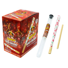 Charger l'image dans la galerie, Cônes pré-roulés Honeypuff saveur cerise avec embouts en bois, papier à rouler King Size et porte-cigarette en verre, cônes à rouler à combustion lente