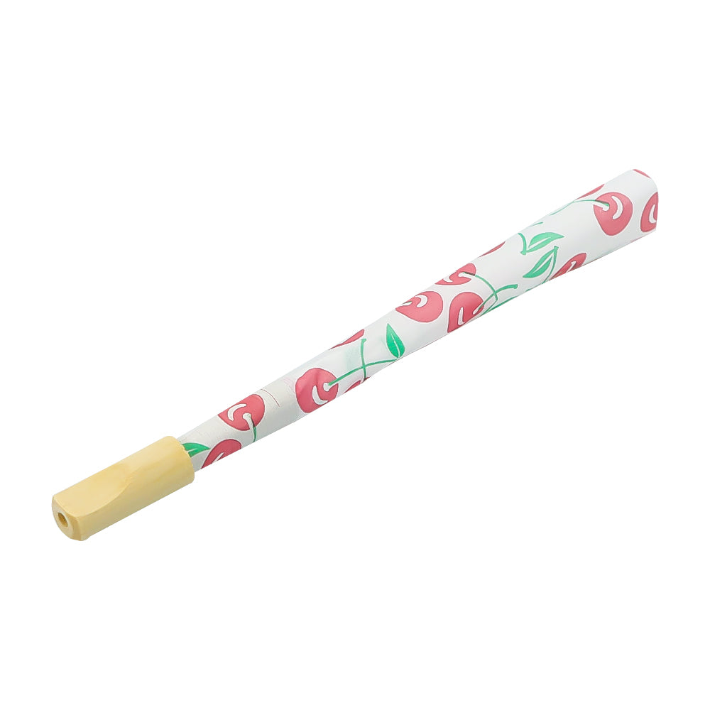 HONEYPUFF Cherry Flavors Pre Rolled Cones With Wood Tips, King Size Rolling Paper & Glass Cigarette Holder Slow Burning Rolling Cones