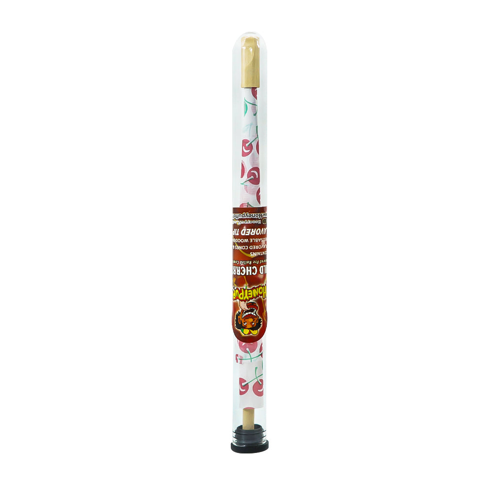 HONEYPUFF Cherry Flavors Pre Rolled Cones With Wood Tips, King Size Rolling Paper & Glass Cigarette Holder Slow Burning Rolling Cones
