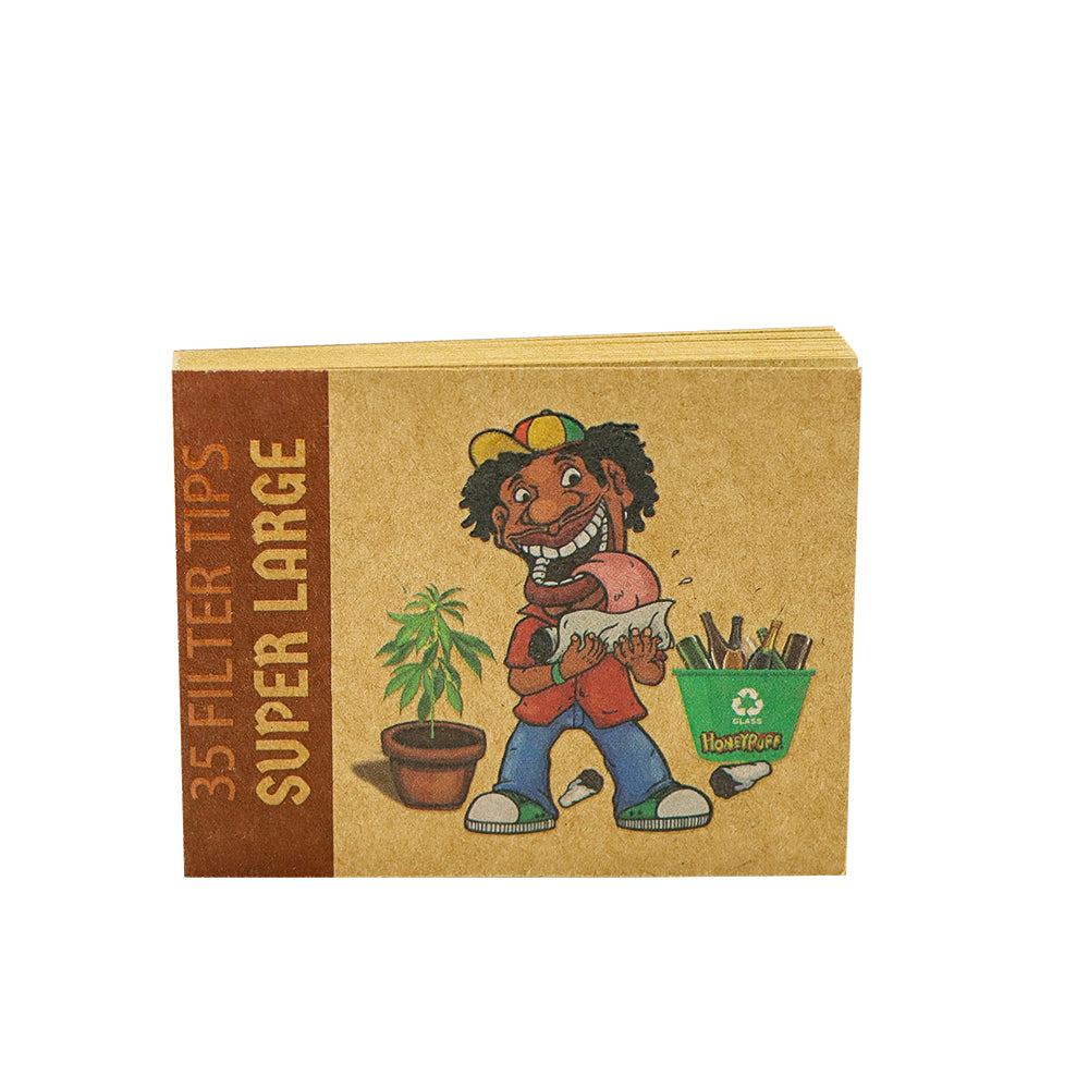 HONEYPUFF 60*47mm Mini Size Rolling Paper Tips, Natural Brown Rolling Tips, 35 Pieces