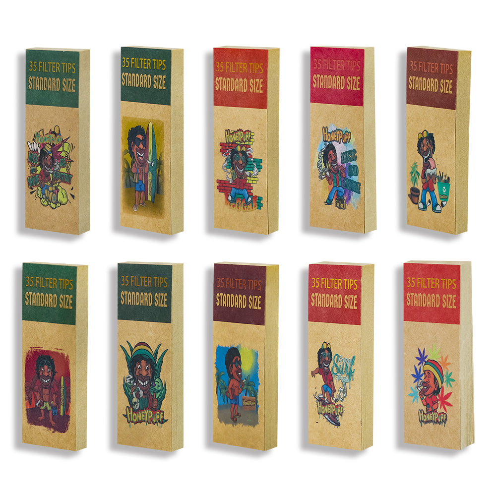 HONEYPUFF Brown Mini Size Rolling Paper Tips, Natural Rolling Papers, 35 Pcs Rolling Paper Tips