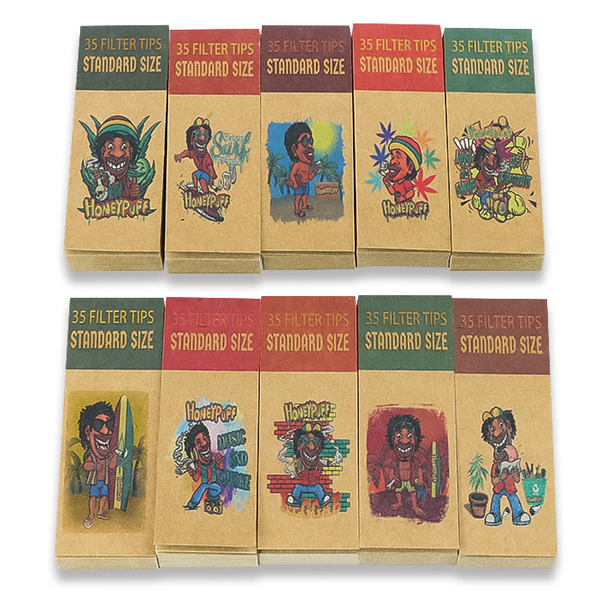 HONEYPUFF Brown Mini Size Rolling Paper Tips, Natural Rolling Papers, 35 Pcs Rolling Paper Tips