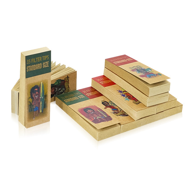HONEYPUFF Brown Mini Size Rolling Paper Tips, Natural Rolling Papers, 35 Pcs Rolling Paper Tips