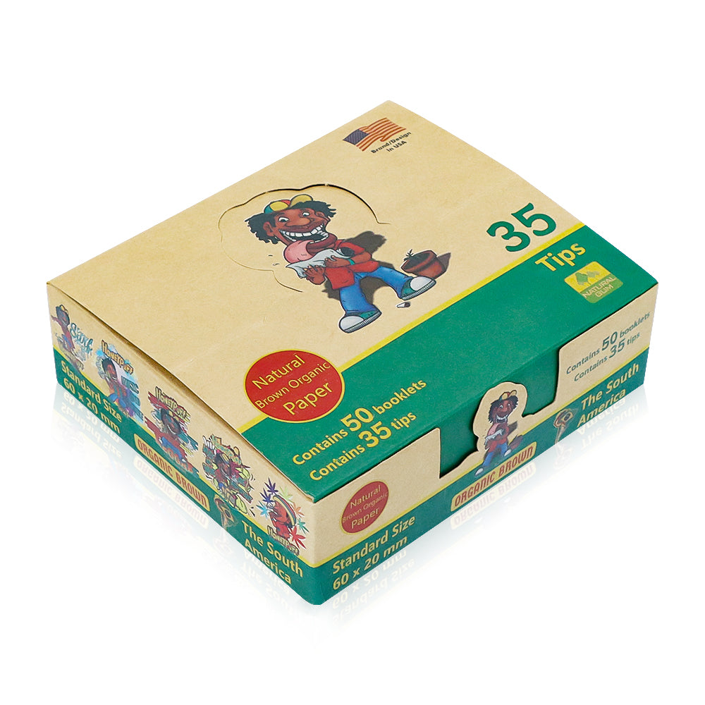 HONEYPUFF Brown Mini Size Rolling Paper Tips, Natural Rolling Papers, 35 Pcs Rolling Paper Tips