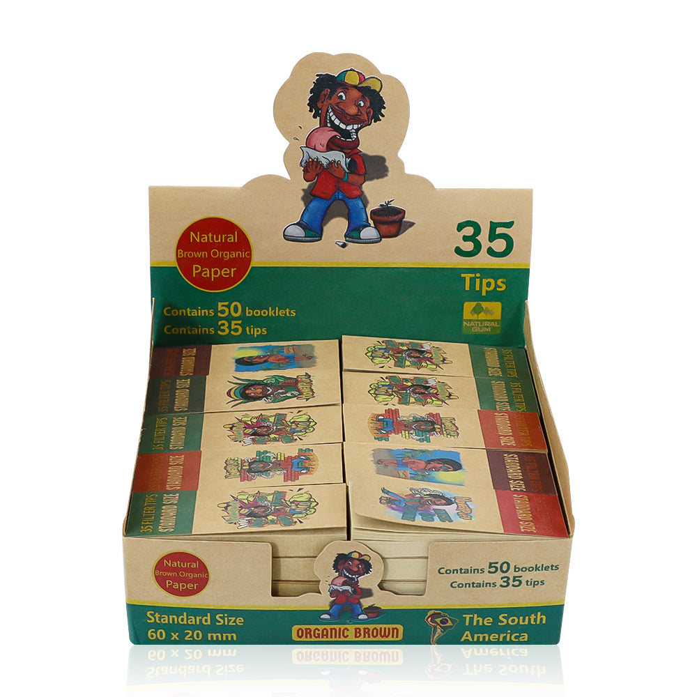 HONEYPUFF Brown Mini Size Rolling Paper Tips, Natural Rolling Papers, 35 Pcs Rolling Paper Tips