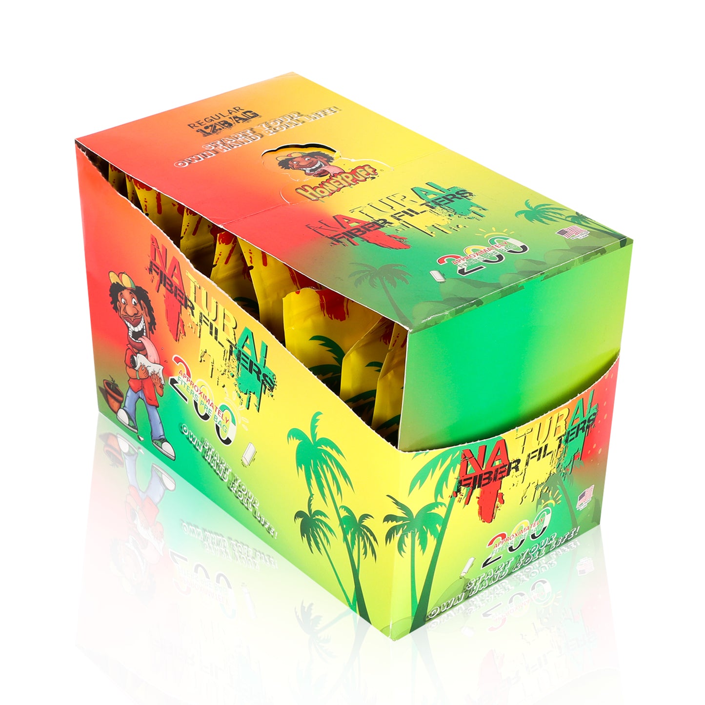 HONEYPUFF Natural Fiber White Filters Tip, 200 Pre Rolled Tips, Ø 6 mm Size Smoking Filter Tips, 10 Packs / Box